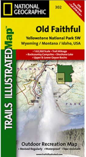 National Geographic Map Of Yellowstone SW-Old Faithful - Wyoming