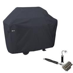 Classic Accessories BBQ Grill Cover with Coiled Grill Brush & Magnetic LED Light&#44; Black - Extra Large