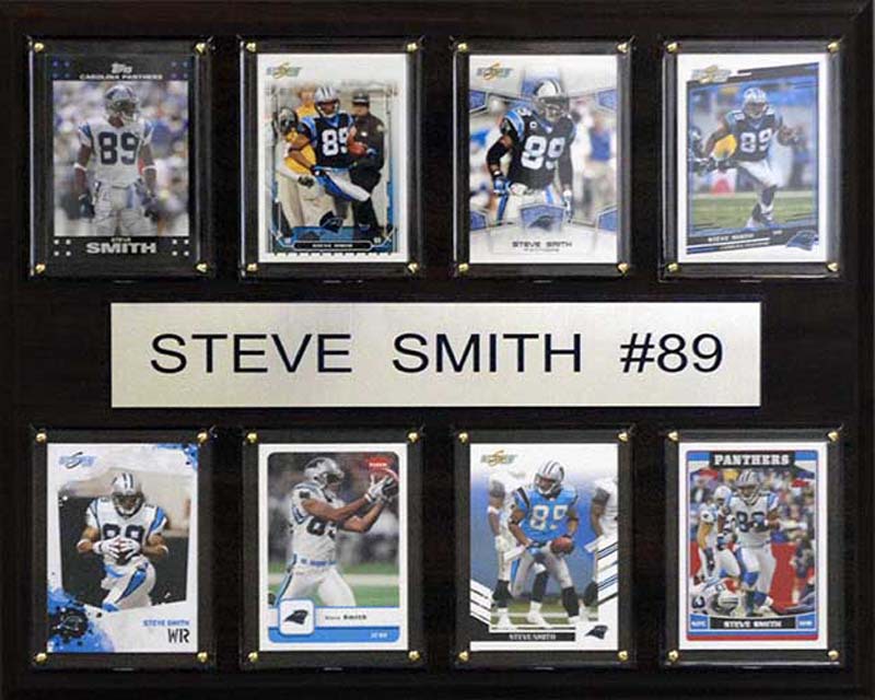 CandICollectables NFL 12 x 15 in. Steve Smith Carolina Panthers 8 Card Plaque