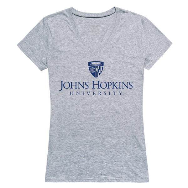 W Republic Johns Hopkins University Seal T-Shirt for Women&#44; Heather Grey - Large