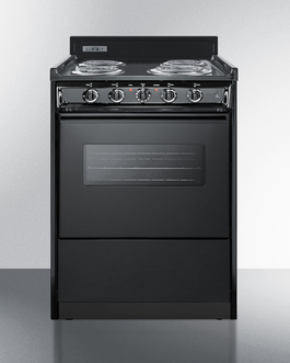 Summit Appliance 24 in. Wide Electric Range with Oven Window&#44; Interior Light & Lower Storage Compartment&#44; Black