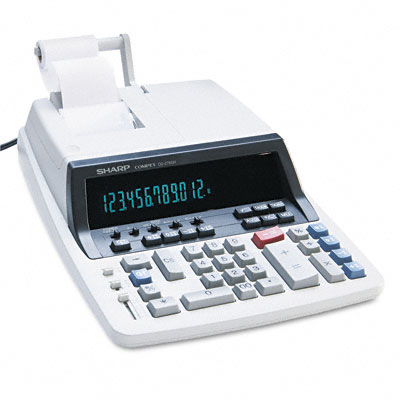 Sharp QS-2760H Desktop Calculator  12-Digit Fluorescent  Two-Color Printing