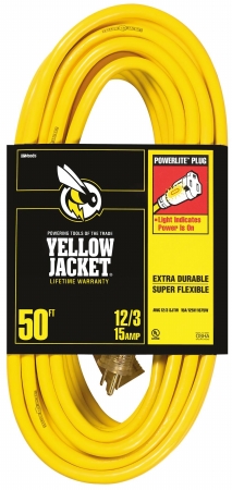 Coleman Cable 50 ft. 12/3 Yellow Jacket Extension Cord