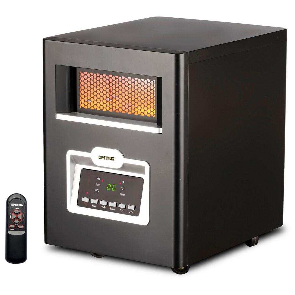 OP382493 Optimus Infrared Quartz Heater with Remote Control - Black
