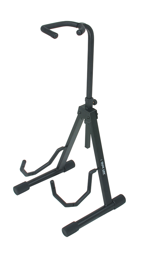 Quik Lok USA  Single Guitar Stand with Adjustable Height Guitar Neck Rest - Black