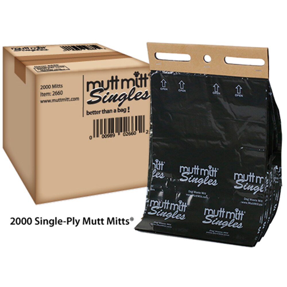 Mutt Mitt 2 Ply Waste Bags Singles - 2000 per Case