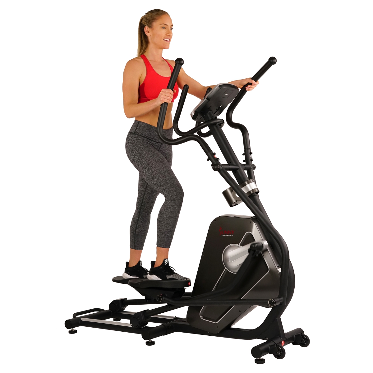 Sunny Health & Fitness Magnetic Trainer Elliptical Machine with LCD Monitor & Heart Rate Monitoring - Circuit Zone