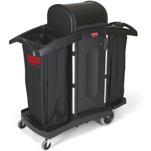 Rubbermaid Commercial Products RCP 9T78 Hi-Security Housekeep Cart 51.75X22X53.5 black