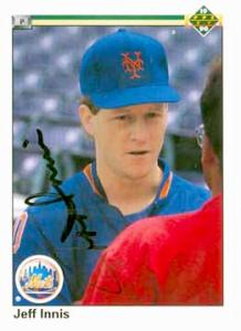 Autograph Warehouse 53538 Jeff Innis Autographed Baseball Card New York Mets 1990 Upper Deck No .562