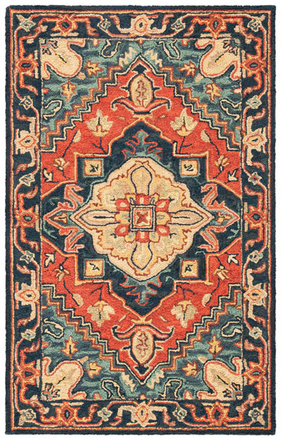 Safavieh HG920Q-6 6 x 9 ft. Hand Tufted Traditional Heritage Rectangle Rug&#44; Red & Navy