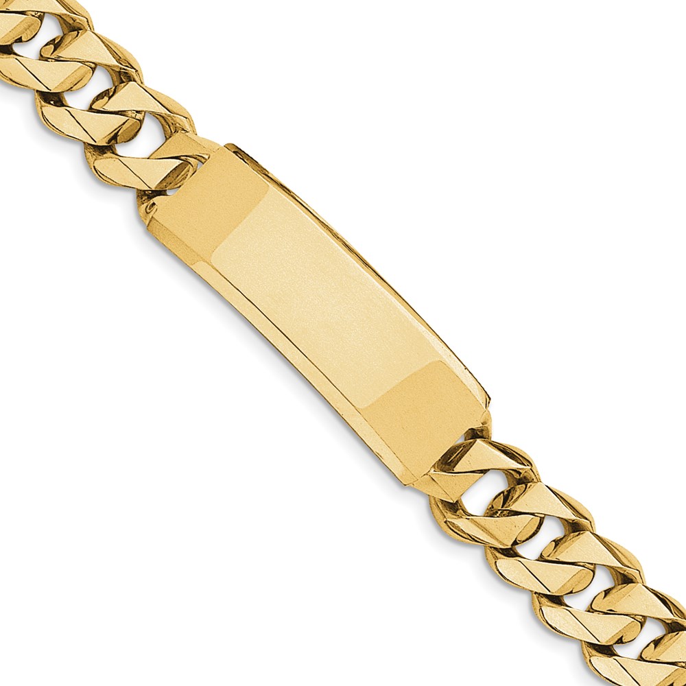 Quality Gold LK121ID-8.5 14K Yellow Gold Hand-Polished Curb LinK ID Bracelet