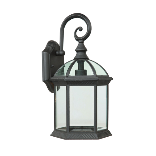 Yosemite Home Decor 5271BL 1 Light Exterior in BlackFinish with Clear Beveled Glass