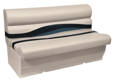 Wise 53564901 Premier Series Pontoon Furniture - 50 in. Bench Seat - Platinum-Navy-Cobalt