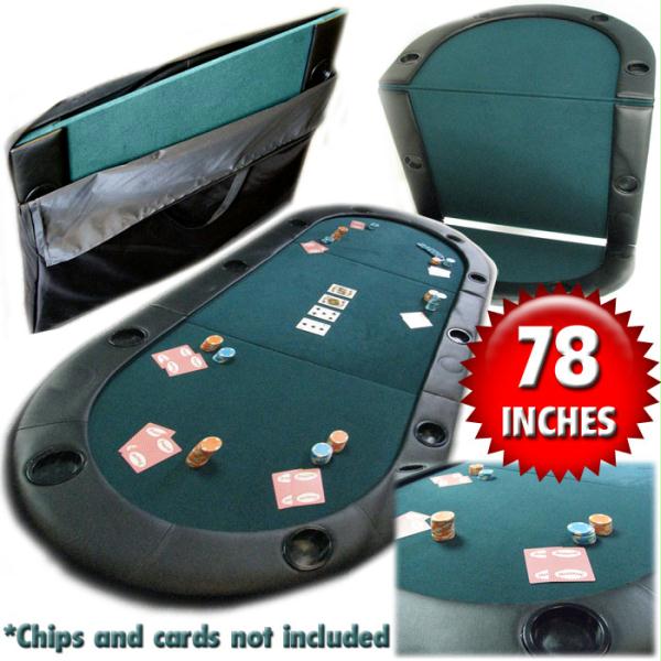 Trademark Global Inc Texas Holdem Poker Folding Tabletop With Cupholders