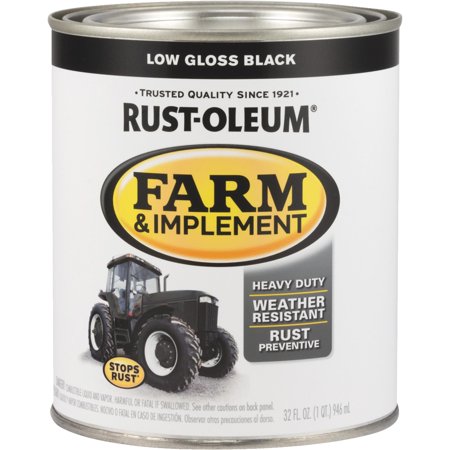 Zinsser Rustoleum 280107 Farm Paint, Low Gl Black - 1 qt.