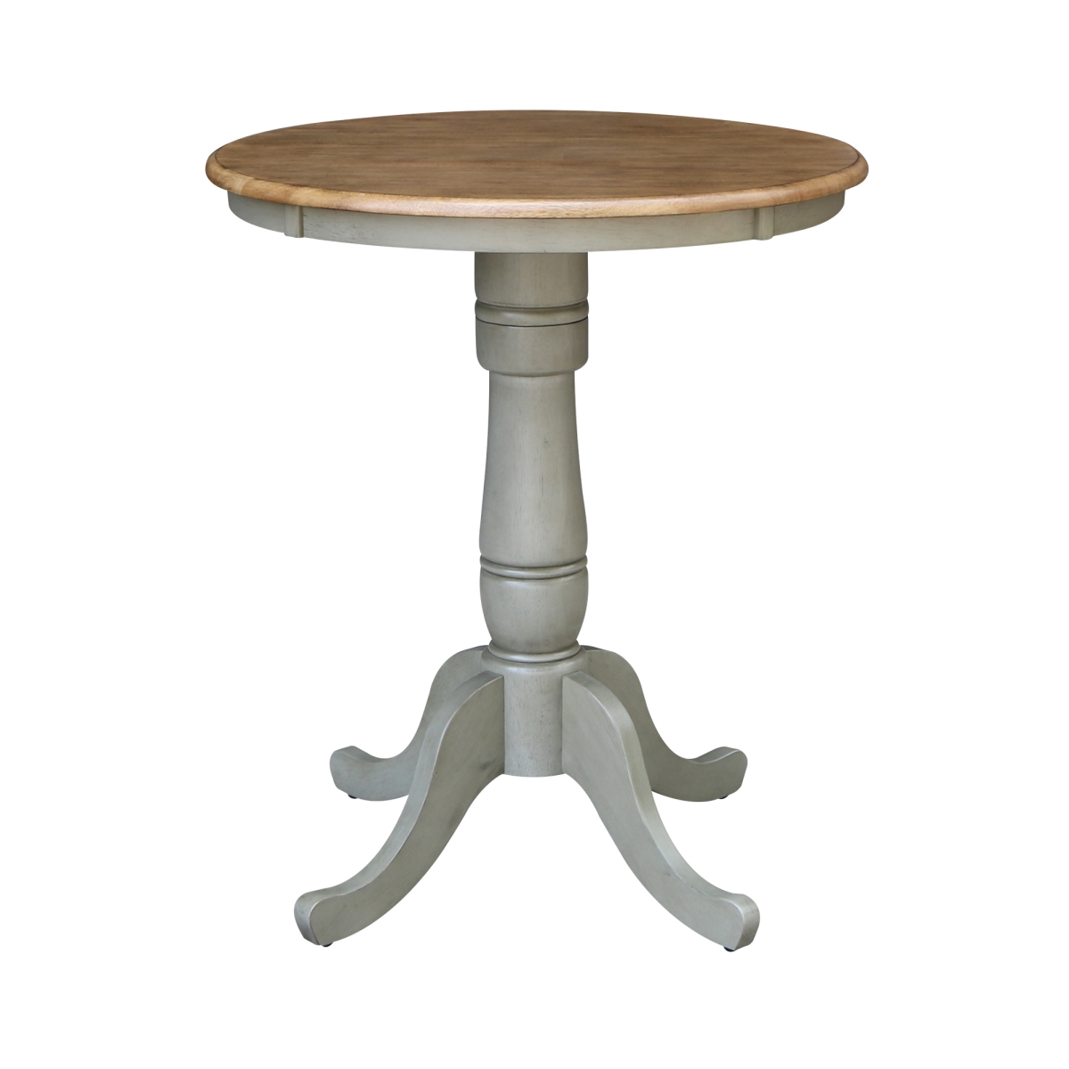 International Concepts K41-30RT-6B 30 in. Round Top Pedestal Table with Counter Height&#44; Hickory & Stone