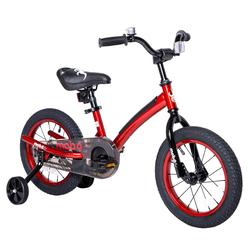 MOBO Tri-140R 14 in. First Kids Pedal Bicycle Bike with Training Wheel&#44; Red