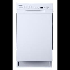 EdgeStar BIDW1802WH 18 in. CCY Built in Compression Dishwasher with 6 Place Setting Energy Star Rated&#44; White
