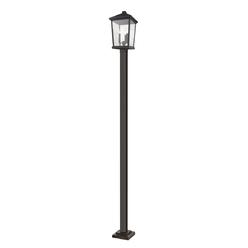 Z-Lite Beacon 3 Light Outdoor Post Mounted Fixture Clear Beveled