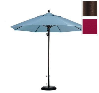 California Umbrella ALTO908117-SA36 9 ft. Fiberglass Pulley Open Market Umbrella - Bronze and Pacifica-Burgandy