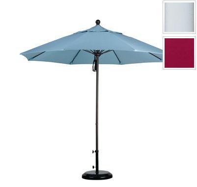 California Umbrella ALTO908170-SA36 9 ft. Fiberglass Pulley Open Market Umbrella - Matted White and Pacifica-Burgandy