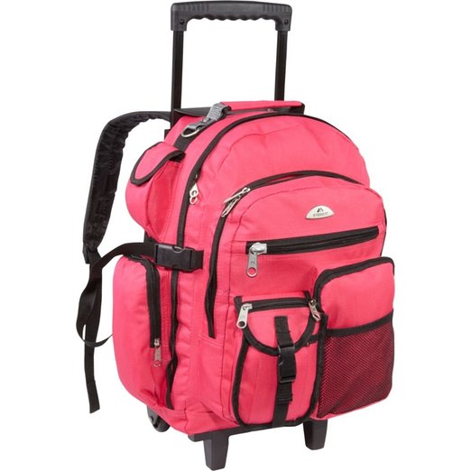 Everest 5045WH-HPK Deluxe Wheeled Backpack - Hot Pink