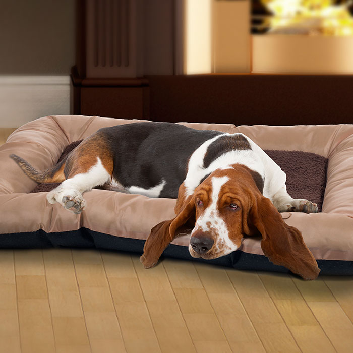 Trademark Global Petmaker 80-0002-XL-T Extra Large Plush Cozy Dog Pet Bed - Tan