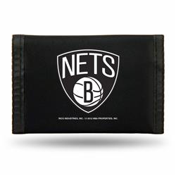 Rico 9474657174 5 x 3 in. NBA Brooklyn Nets Nylon Trifold Wallet