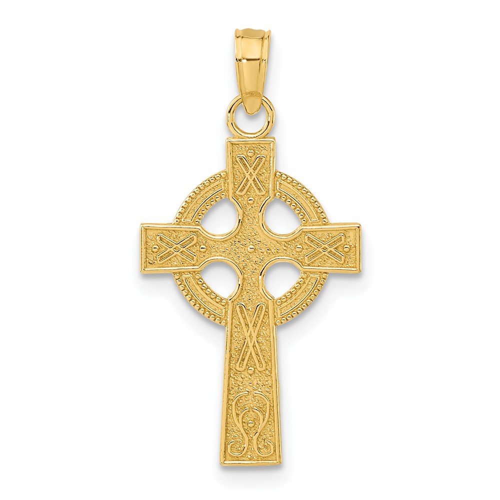 Quality Gold K5047 27 mm 14K Celtic Cross Pendant&#44; Yellow