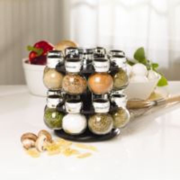 Kamenstein 5123721 16 Jar Revolving Spice Rack with Spice Refills for 5 Years