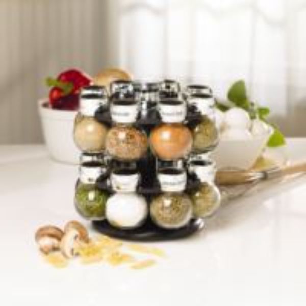 Kamenstein 5123721 16-Jar Revolving Spice Rack with Spice Refills for 5 Years
