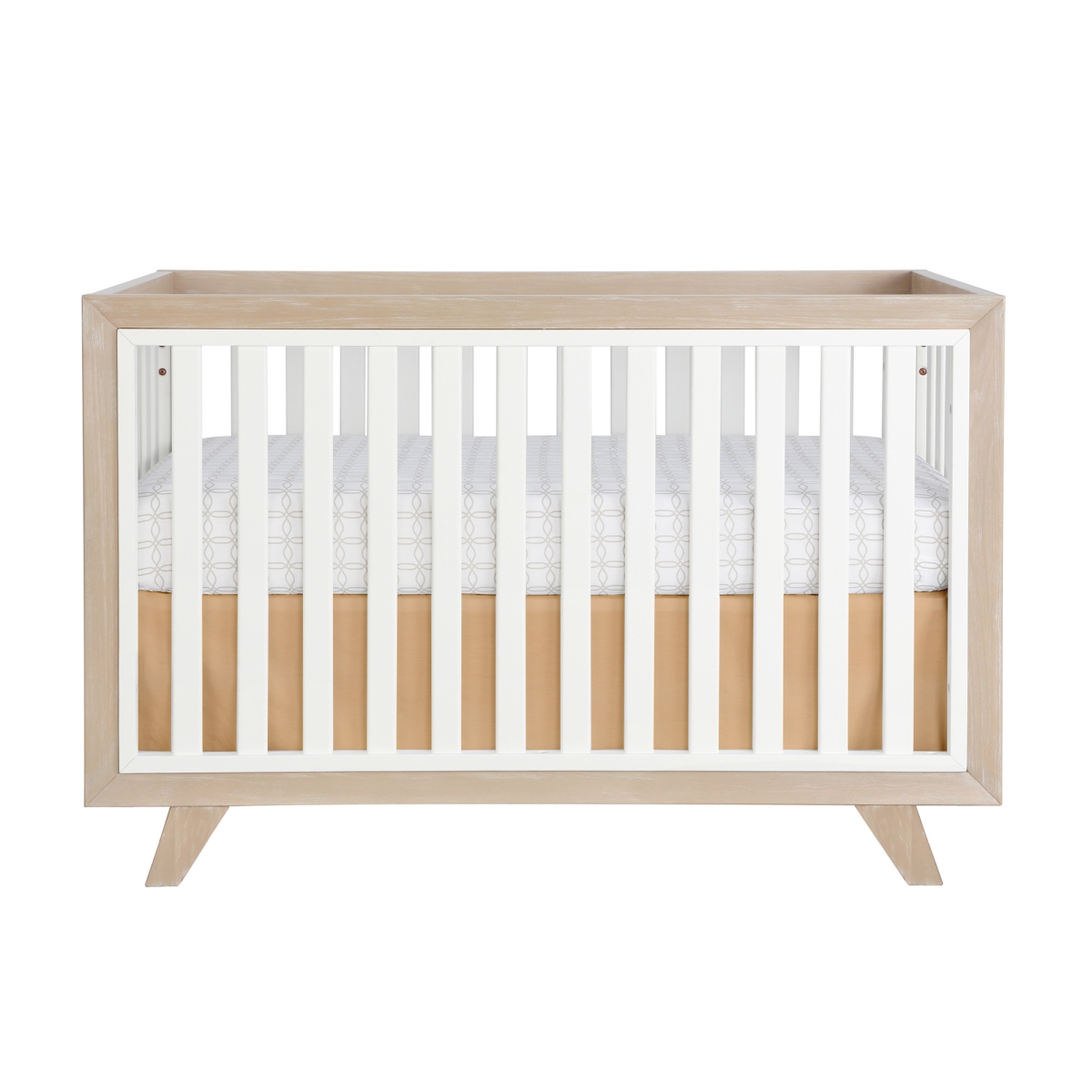 Second Story Home  268-174-0123 Wooster Two Tone Crib  Almond &amp; White