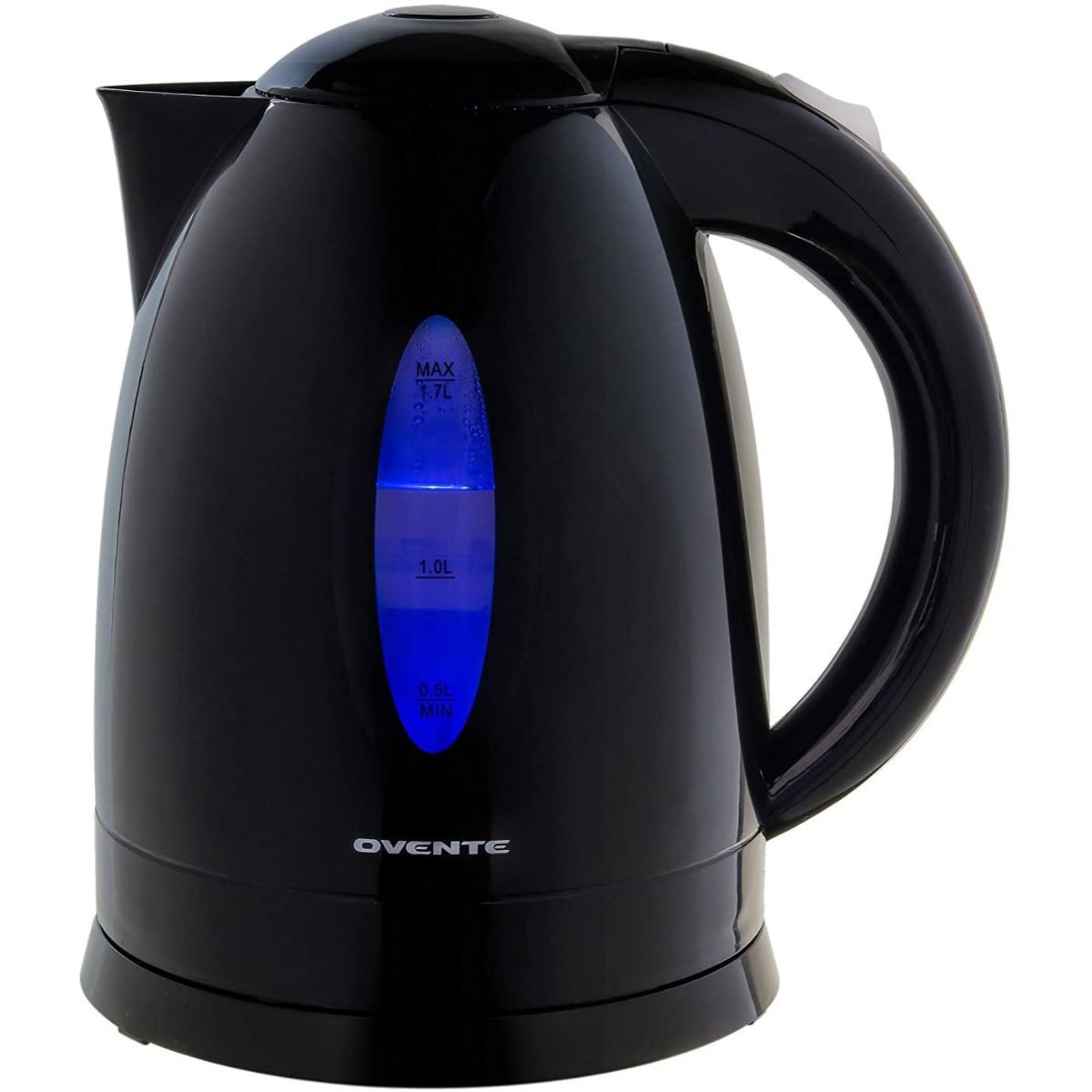 Ovente KP72B 1.7 ltr Electric Hot Water Kettle with LED Light & 1100W BPA-Free Portable Tea Maker&#44; Black