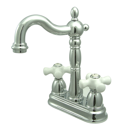 Kingston Brass KB1491PX Two Handle 4 in. Centerset Bar Faucet without Pop-Up Rod
