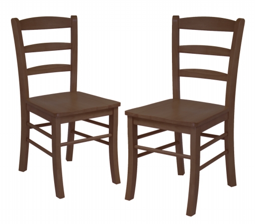 Doba-BNT Ladder Back Chair in Anitque Walnut- Set of 2