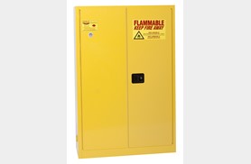 Eagle Manufacturing 258-1947X 45 gal Flammable Liquid 2 Shelves 2 Door Manual Close Safety Cabinet, Yellow