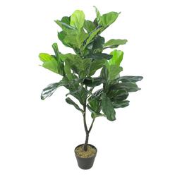 Northlight 4' Potted Two Tone Green Artificial Wide Fiddle Leaf Fig Tree
