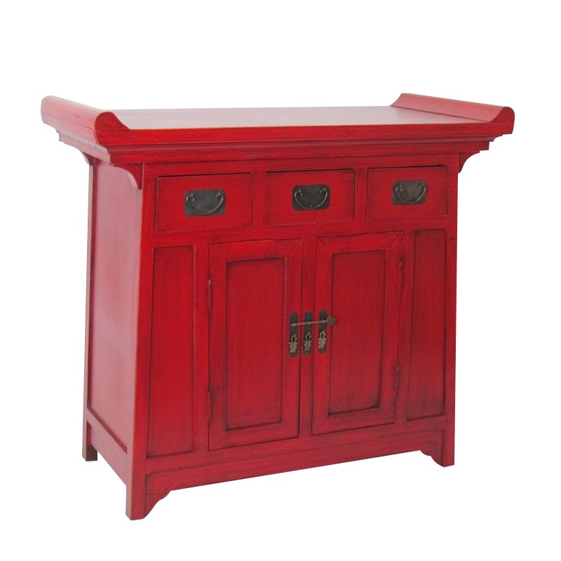 Wayborn Home Furnishings 4052 34 x 39 x 18 in. Alter Cabinet - China Red