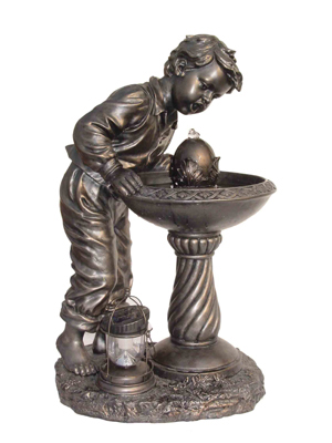 AFD Home 12005866 Boy Drinking at Water Fountain, Multicolor - 35 x 21.5 x 18.5 in.