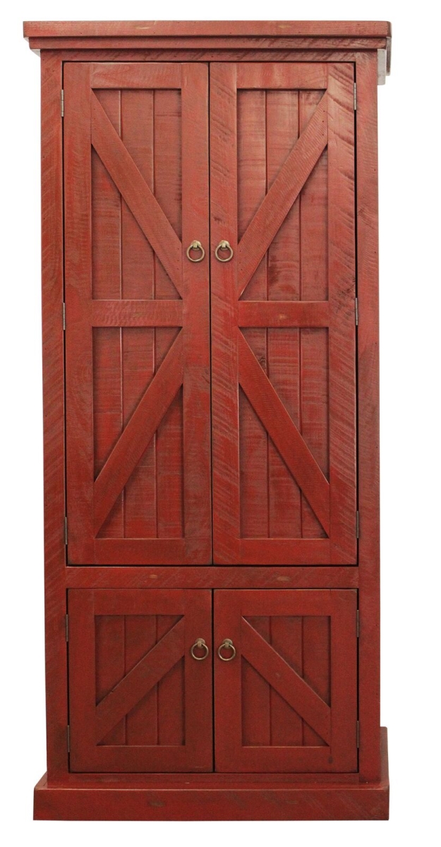 American Heartland 30791RR Rustic Double Door Pantry, Rustic Red