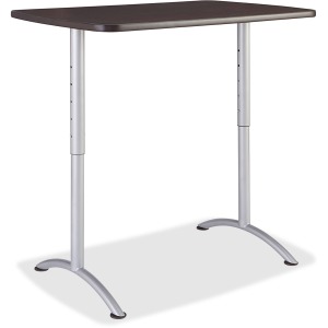 ICEBERG ENTERPRISE 69305 ARC Sit-to-Stand Tables with Rectangular Top - Gray Walnut & Silver&#44; 36-48 x 30 x 48 in.