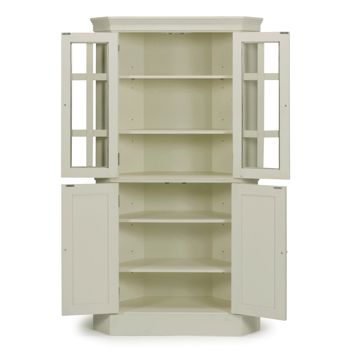 GSI Homestyles Homestyles 5523-68 72 x 40.5 x 16.25 in. Traditional Bay Lodge Corner China Cabinet&#44; Off White