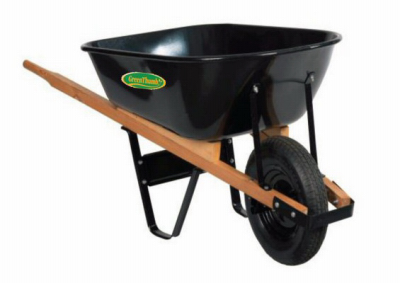 Master Gardner 231850 6 cu ft. Steel Wheelbarrow with Hard Wood Handles