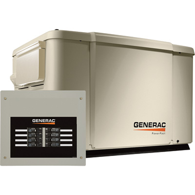 Generac 54264 PowerPact Air-Cooled Home Standby Generator - 7.5 kW LP & 6 kW NG, Steel Enclosure