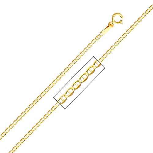 Precious Stars Jewelry 14k Yellow Gold 1.4-mm Mariner Chain Necklace (24 inch)