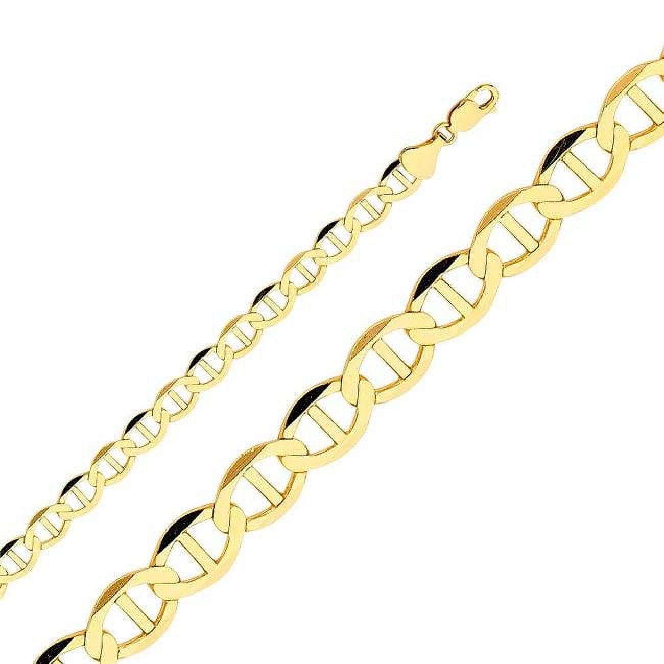 Precious Stars CH-0328-260 26 in. 14K Yellow Gold 7.7 mm Wide Flat Mariner Chain