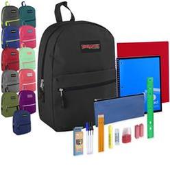 Trailmaker 24 pack bulk backpacks with school supplies for kids - trailmaker wholesale backpack and school supplies kits