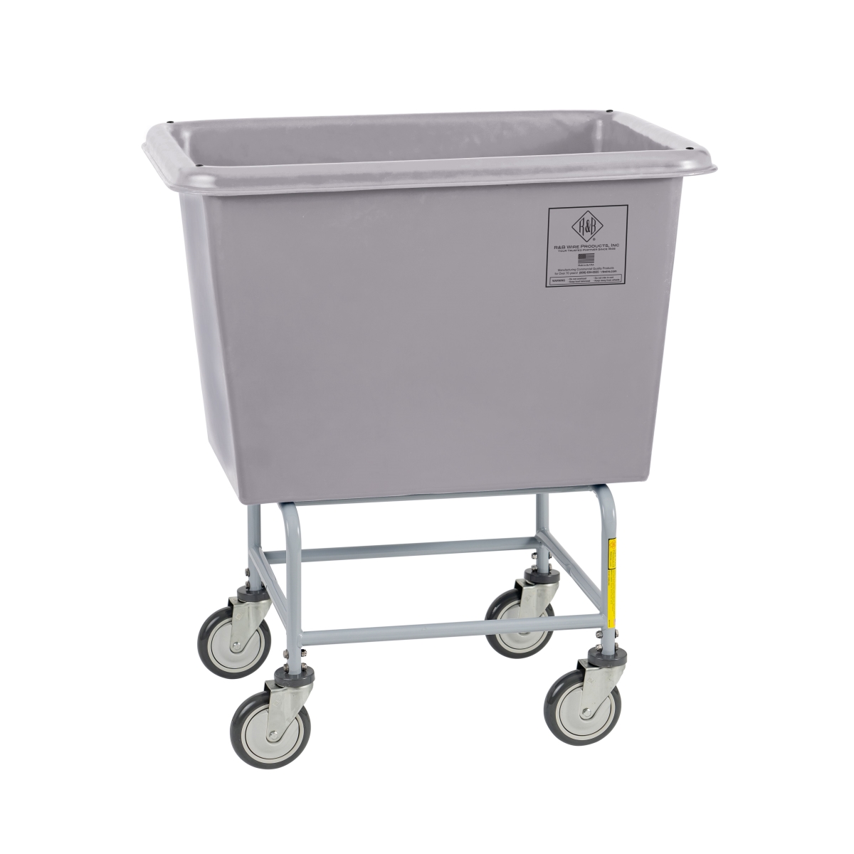 R&B Wire Products R&B Wire 466PTG 6 Bushel Elevated Poly Laundry Truck with Bumper&#44; Gray