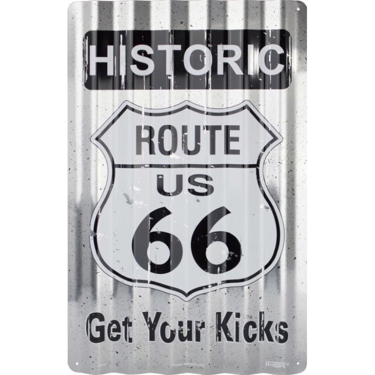 212 Main COR32003 12 x 18 in. Route 66 Corrugated Metal Sign