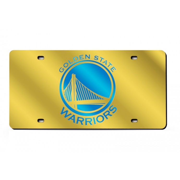 212 Main LZC96001 6 x 12 in. Golden State Warriors Logo Gold Laser License Plate